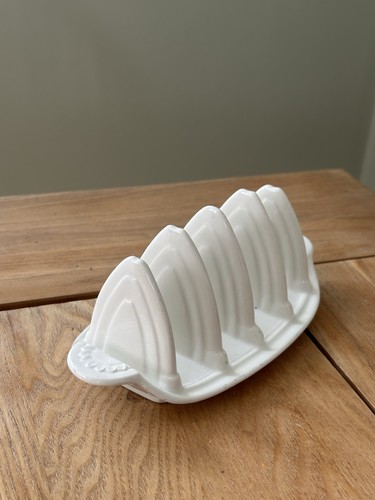 Vintage white ceramic toast - vintage,