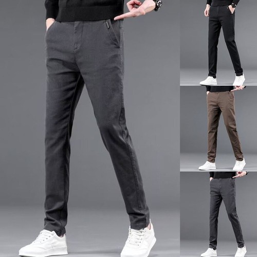 Men solid color trousers - men's,