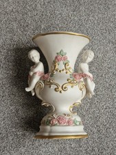 Franklin Mint Cherub of Love Vase Hand Painted Porcelain 