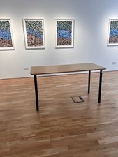 SET OF 3   IKEA ANFALLARE / OLOV TABLES,  bamboo/black, 140x65 cm, Slightly Used