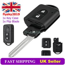 For Nissan Micra K12 2004 2005 2006 - 2013 2 Button Flip Car Key Case Remote Fob