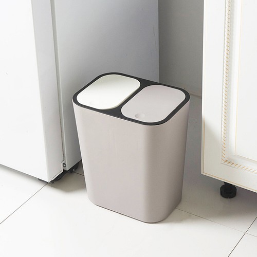 Dual compartment recycling bin - dual,
