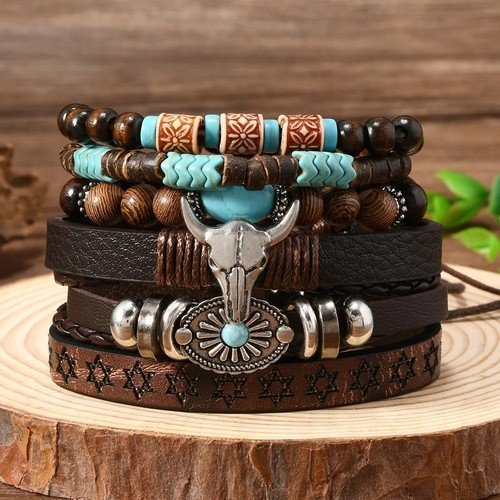 6pcs men western bracelet - 6pcs,
