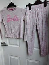 Barbie Girls Long Sleeve and Bottoms Pj's Pyjamas Set Age 7-8yrs