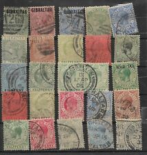 BRITISH GIBRALTAR Lot of 25 Different Old Stamps VF
