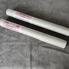 Crown Vintage Chintz Wallpaper x 2 Rolls Vinyl Dimity Blue Green Floral Sealed