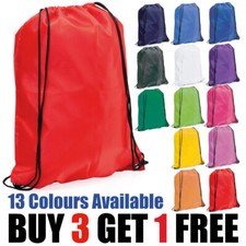 Drawstring Rucksack Bag For School Gym Swimming PE Books - ALL COLOURS AVAILABLE
