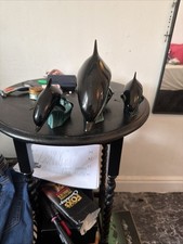 3x Poole Pottery Dolphins 1 large 12"   2 small  7"