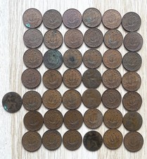 HALF PENNIES x43 COINS OLD