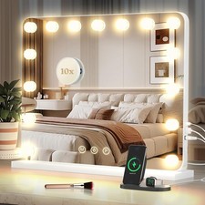 Hollywood Vanity Makeup Mirror 3 Color Modes LED Bulbs Touch Screen Wall Mounted