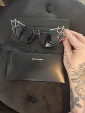 YSL Saint Laurent SL122 Tiara Diamanté Cat Eye Sunglasses