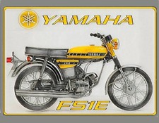Yamaha FS1E 50cc Metal Sign Plaque Poster sketch type Garage vintage RD AP MBX