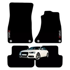 For Audi A4 B8 2012 to 2015 Tailored Carpet Car Floor Mats with logo (4 Clips)