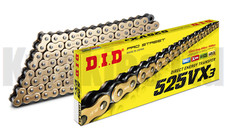 Fits: Kawasaki ZX10R C1H / C2H 04-05 DID Gold & Black X-Ring Chain 525VX3 110