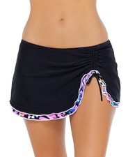 Island Escape Women's Black/Multi Mariposa Skirtini Women's Swimsuit 8