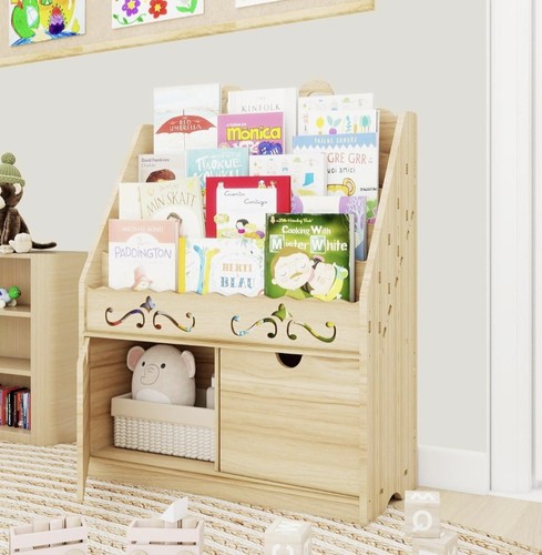 Kids wooden bookshelf toy - kids,