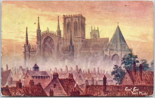 York antique postcard east end - york,