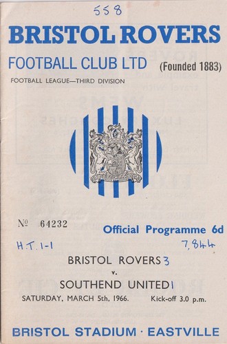 Football programme bristol - football,