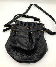 Alexander Wang Diego black leather bucket bag brass colour hardware B9