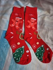 Ladies Christmas Socks. Size 4 To 8. Unbranded. Gingerbread