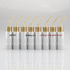 HiFi Audio Speaker Cable Gold Plated Banana Connectors 2mm Pin Plug Welding Free