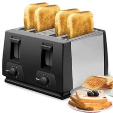 Kitchen Toaster 4 Slice Steel