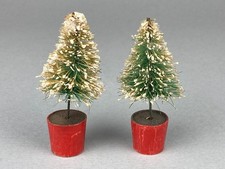 ANTIQUE VINTAGE MINIATURE BOTTLE BRUSH CHRISTMAS TREE DECORATIONS 1930's 1950's