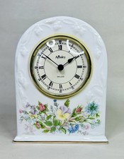 Vintage Aynsley English Bone China Wild Tudor Quartz Desk / Mantle Clock WORKS