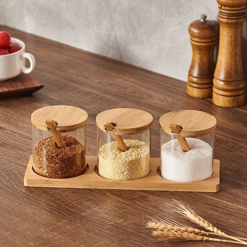 Glass storage jar set - set, of