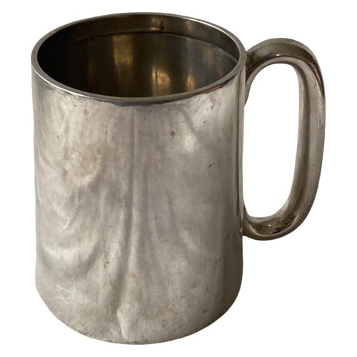 Small solid silver tankard - a,