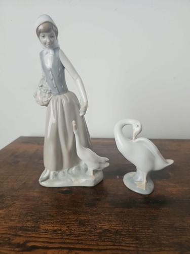 Lladro nao girl feeding - lladro, by