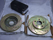 Brake Discs FRONT POWERSPORT GOLD SLOTED & PADS Fits Dodge NEON 1995-1999 5 Lug