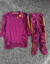 LITTLE DARLINGS GIRLS PURPLE DRESS LEGGINGS SET AGE 3 Yr