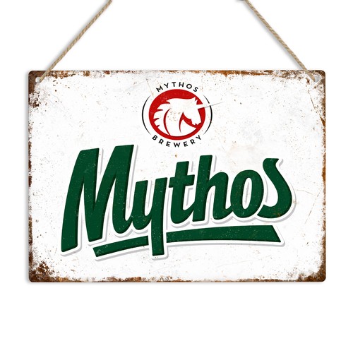 Mythos beer metal sign vintage - mythos,