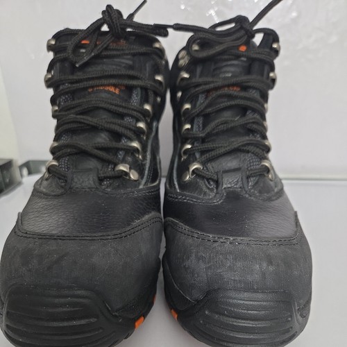 Scruffs black leather - leather, lace