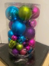 50 Jewel Coloured Baubles~Shatterproof~Pink~Blue~Green~Purple~ Read Description!