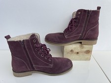 Clark’s Women’s Ankle Boots Fur Lined  Plum Colour Size 8