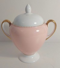 Vintage Rare -WEDGWOOD  1930'S 'Pink April' Twin Handled lidded Sugar Bowl