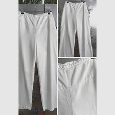WHITE Ladies linen wide leg