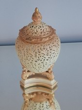 Worcester Locke & Co Antique Porcelain Pot Pourri Vase Rare George Owen Pierced 