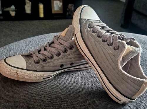 Ladies grey fur lined converse - grey,