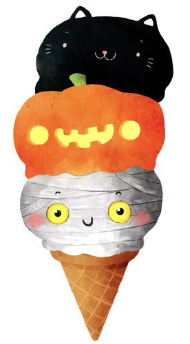 Halloween ice cream cone - cream,