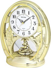Rhythm Gold Oval Mantel Clock