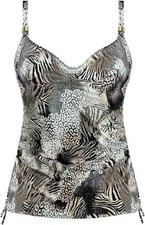 Fantasie Seraya Sands Black Multi Underwired Tankini Top UK 32E