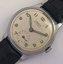 15 JEWELS SWISS MADE LANCO  WIND UP MEN'S VINTAGE WATCH