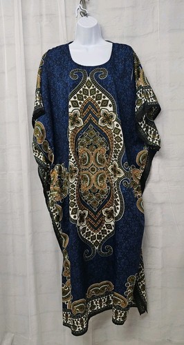 Gold coast kaftan dress blue - gold,
