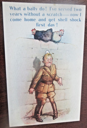 Ww1 military comic postcard - ww1,
