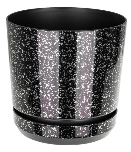 Plastic black marble plant - marble, pot