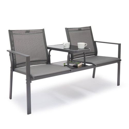 Love seat for garden grey - love, garden,