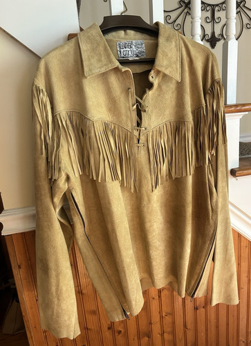 Leather city mens fringed tan - city,
